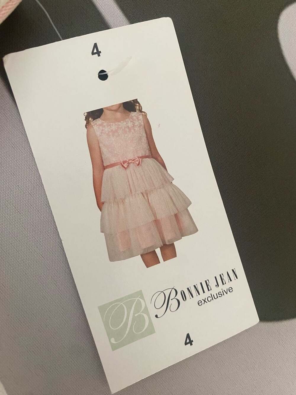 Bonnie Jean Exclusive Girls Sleeveless Floral Lace Tiered Tulle Party Dress - Picture 6 of 6